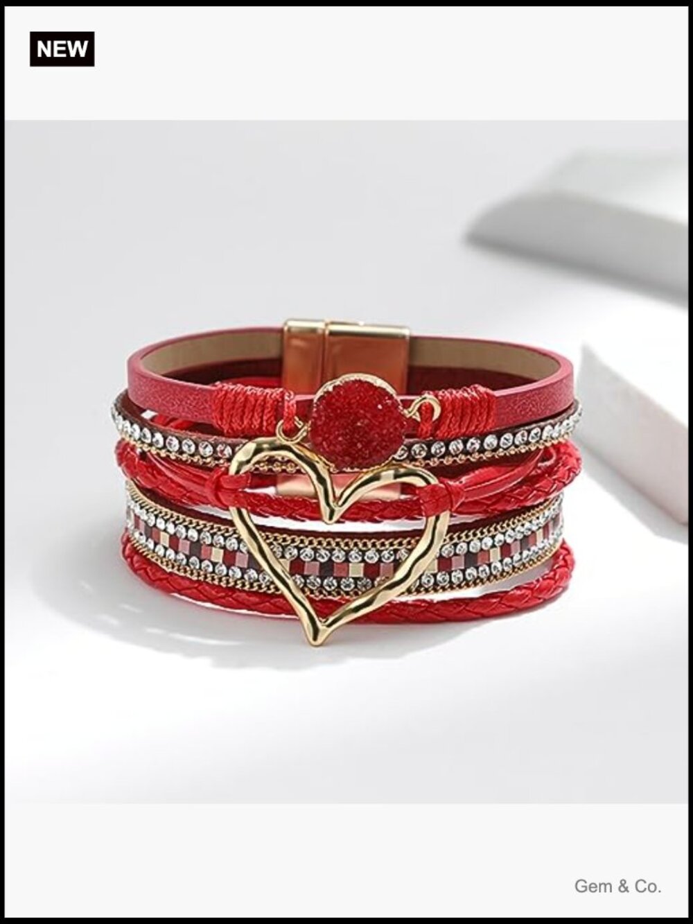 Boho Leather Wrap Multi-Layer Pearl Crystal Bracelet Bangle Jewelry - Picture 4 of 7
